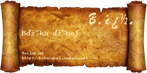 Bóka Ábel névjegykártya